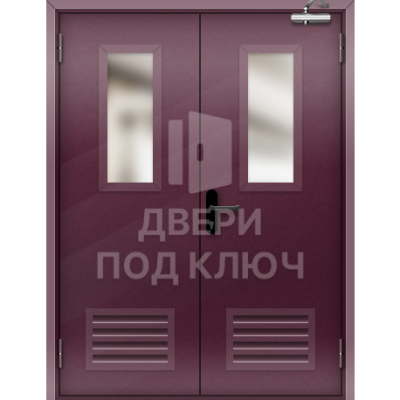 Противопожарная дверь с решеткой вентиляционной ДПК-17468