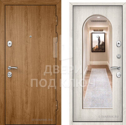Уличная металлическая входная дверь с зеркалом ДПК-10585