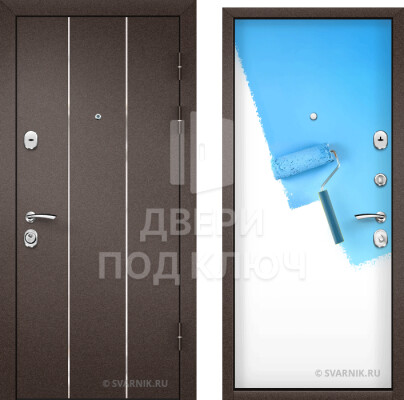 Стальная входная дверь с панелью на дачу под покраску ДПК-12903